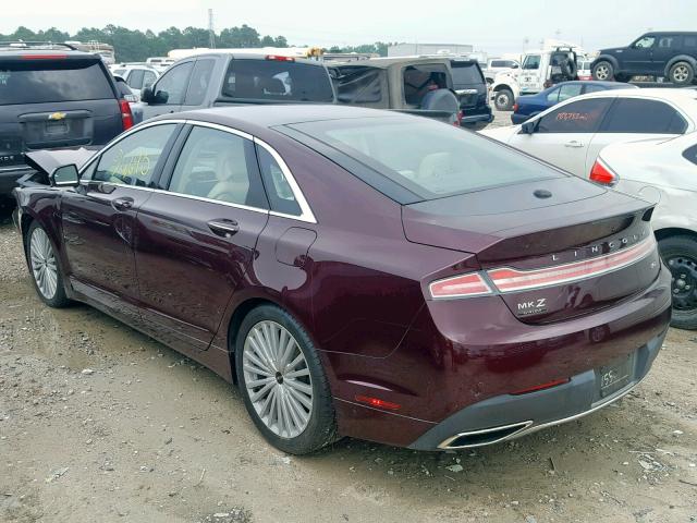 3LN6L5EC7HR612155 - 2017 LINCOLN MKZ RESERV MAROON photo 3