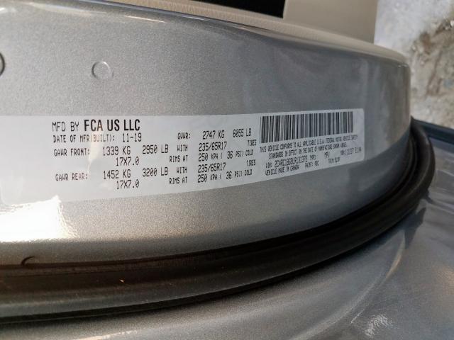 2C4RC1BG9LR131372 - 2020 CHRYSLER PACIFICA TOURING L  լուսանկար 10