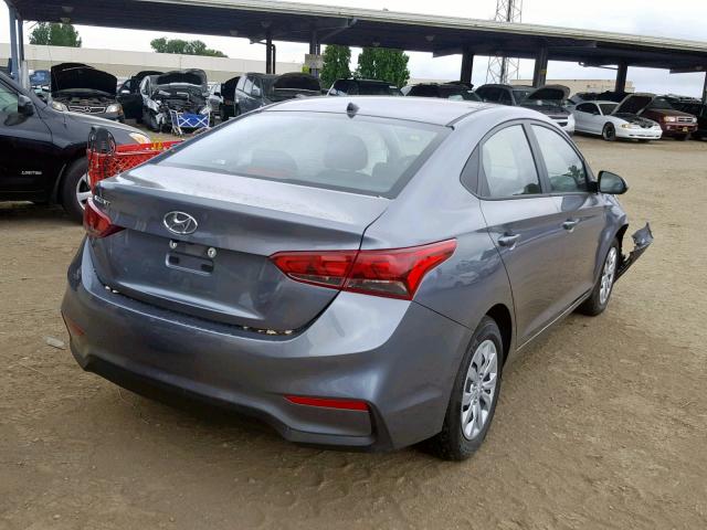 3KPC24A34KE069307 - 2019 HYUNDAI ACCENT SE GRAY photo 4