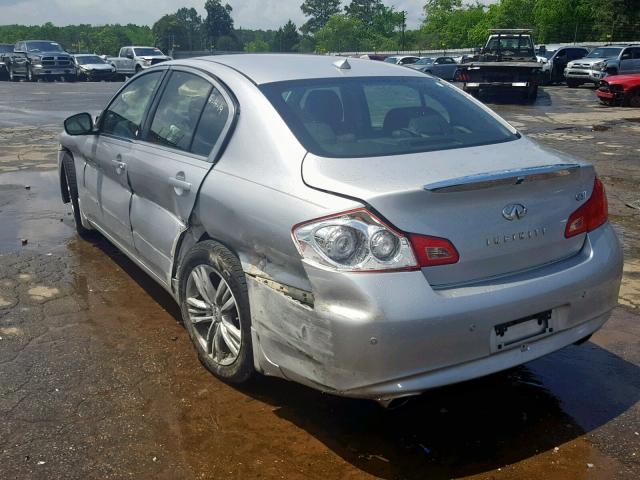 JN1CV6AP3DM720844 - 2013 INFINITI G37 BASE SILVER photo 3