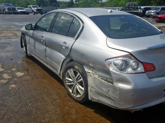 JN1CV6AP3DM720844 - 2013 INFINITI G37 BASE SILVER photo 9