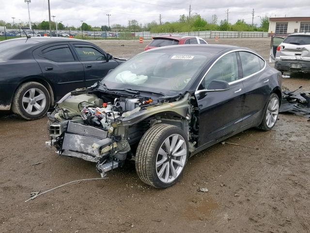 5YJ3E1EB5JF131863 - 2018 TESLA MODEL 3 BLACK photo 2