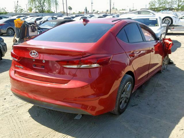 5NPD84LF4JH221705 - 2018 HYUNDAI ELANTRA SE RED photo 4