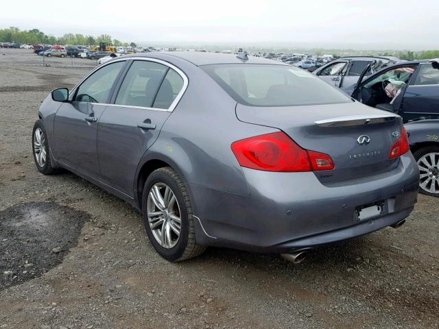 JN1CV6AR4DM766880 - 2013 INFINITI G37 GRAY photo 3