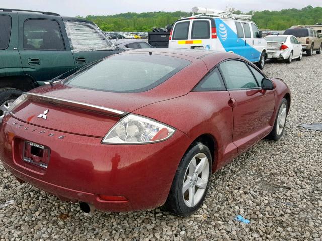 4A3AK24F07E051145 - 2007 MITSUBISHI ECLIPSE GS MAROON photo 4