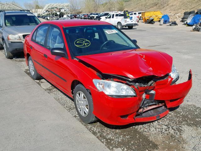 1HGES16425L014215 - 2005 HONDA CIVIC DX RED photo 1