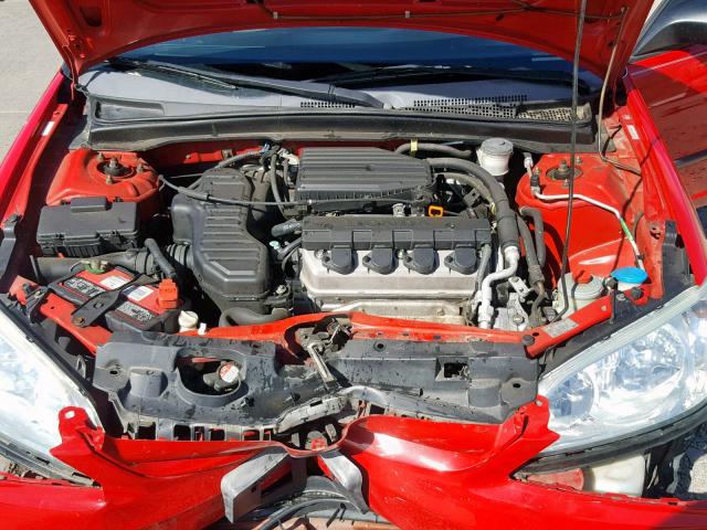 1HGES16425L014215 - 2005 HONDA CIVIC DX RED photo 7