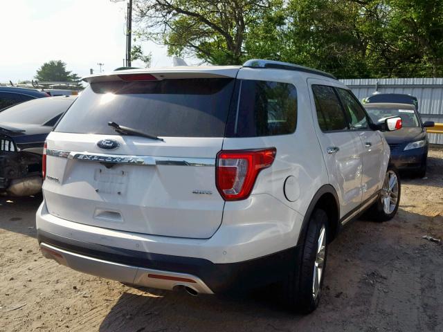 1FM5K8F86HGD50260 - 2017 FORD EXPLORER L WHITE photo 4