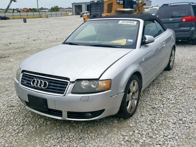 WAUAT48H04K001475 - 2004 AUDI A4 3.0 CAB SILVER photo 2