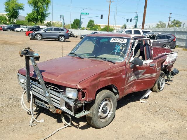 JT4RN50R9H0294353 - 1987 TOYOTA PICKUP 1/2 MAROON photo 2