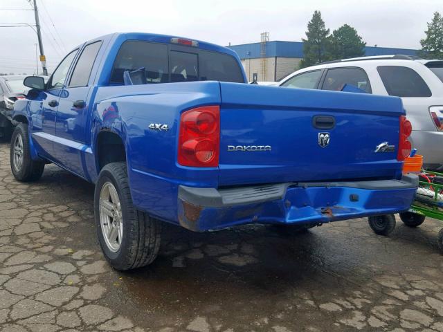 1D7HW38K78S594147 - 2008 DODGE DAKOTA SXT BLUE photo 3