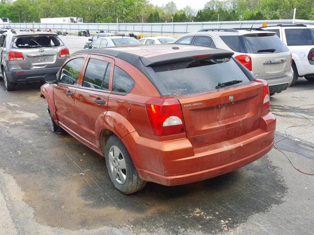 1B3JB28B07D506920 - 2007 DODGE CALIBER ORANGE photo 3