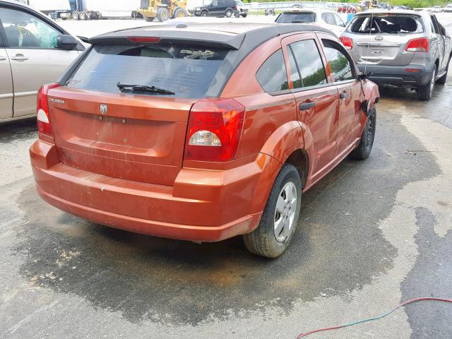 1B3JB28B07D506920 - 2007 DODGE CALIBER ORANGE photo 4