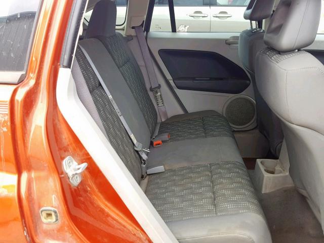 1B3JB28B07D506920 - 2007 DODGE CALIBER ORANGE photo 6