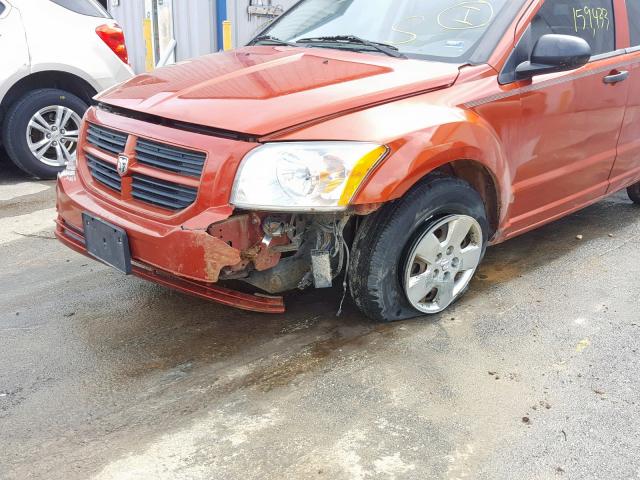 1B3JB28B07D506920 - 2007 DODGE CALIBER ORANGE photo 9