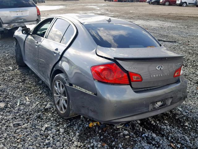 JN1CV6AP1BM505668 - 2011 INFINITI G37 BASE GRAY photo 3