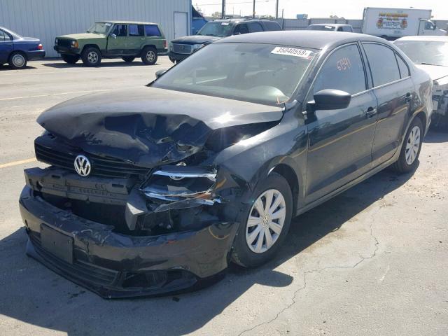 3VW2K7AJ2EM431217 - 2014 VOLKSWAGEN JETTA BASE BLACK photo 2