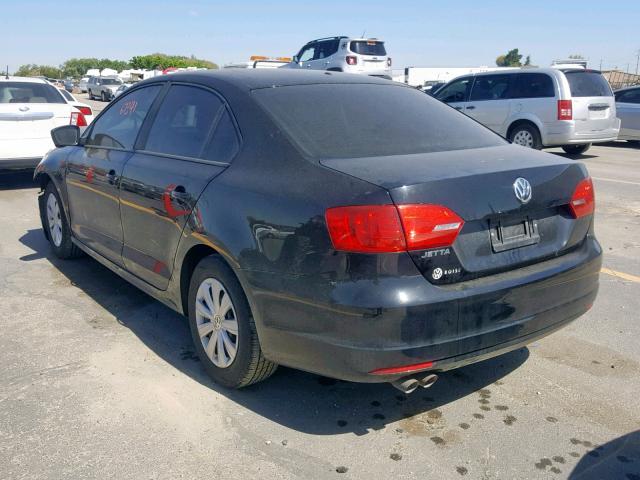 3VW2K7AJ2EM431217 - 2014 VOLKSWAGEN JETTA BASE BLACK photo 3