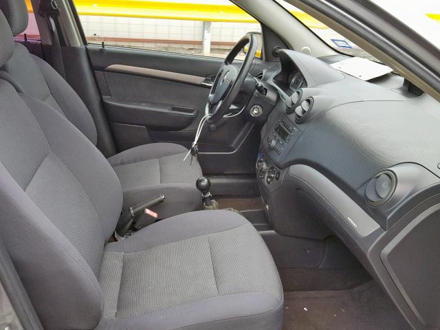 KL1TD56667B145866 - 2007 CHEVROLET AVEO BASE ნაცრისფერი ფოტო 5