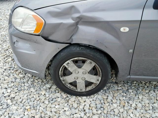 KL1TD56667B145866 - 2007 CHEVROLET AVEO BASE ნაცრისფერი ფოტო 9