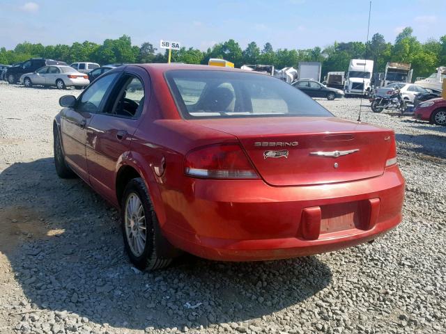 1C3EL46X74N108587 - 2004 CHRYSLER SEBRING LX BURGUNDY photo 3