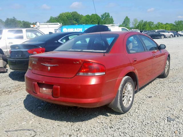 1C3EL46X74N108587 - 2004 CHRYSLER SEBRING LX BURGUNDY photo 4