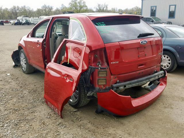 2FMDK4KC0ABB52835 - 2010 FORD EDGE LIMIT RED photo 3