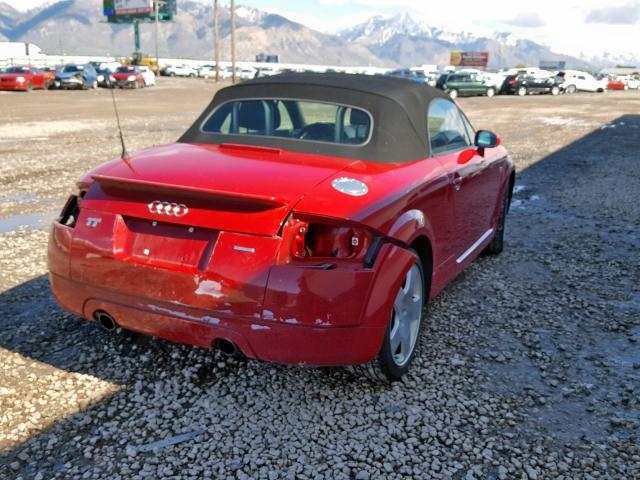 TRUUT28NX11005468 - 2001 AUDI TT QUATTRO RED photo 4