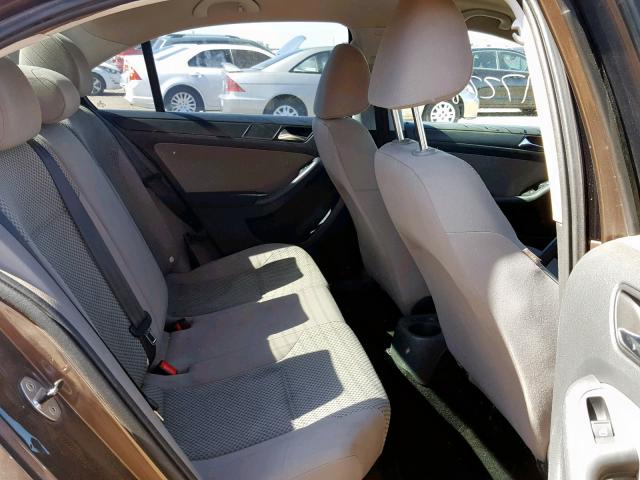 3VW2K7AJ8BM358205 - 2011 VOLKSWAGEN JETTA BASE BROWN photo 6