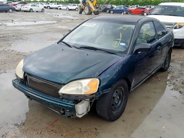 1HGEM21261L123454 - 2001 HONDA CIVIC DX GREEN photo 2