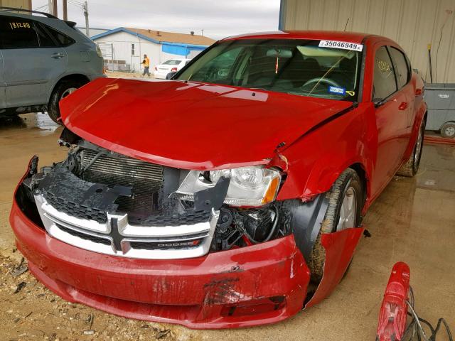 1B3BD4FB6BN508722 - 2011 DODGE AVENGER EX RED photo 2