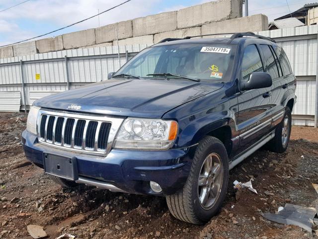 1J8GW68J24C371879 - 2004 JEEP GRAND CHER BLUE photo 2