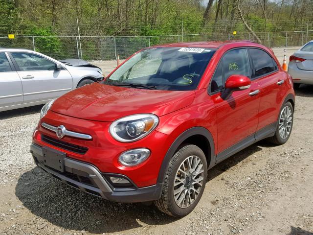 ZFBCFYCT9GP483718 - 2016 FIAT 500X TREKK RED photo 2