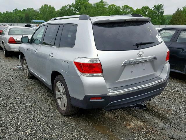 5TDYK3EH2DS100455 - 2013 TOYOTA HIGHLANDER SILVER photo 3