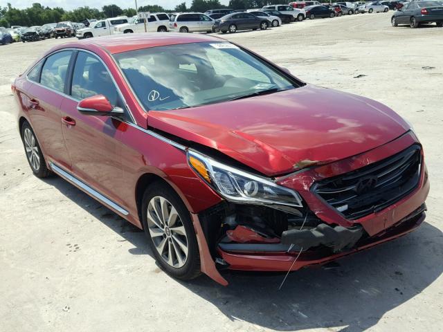 5NPE34AF6FH179664 - 2015 HYUNDAI SONATA SPO RED photo 1