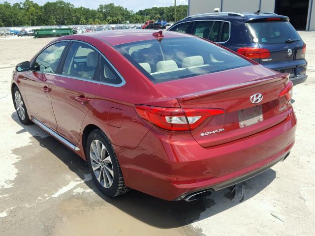 5NPE34AF6FH179664 - 2015 HYUNDAI SONATA SPO RED photo 3