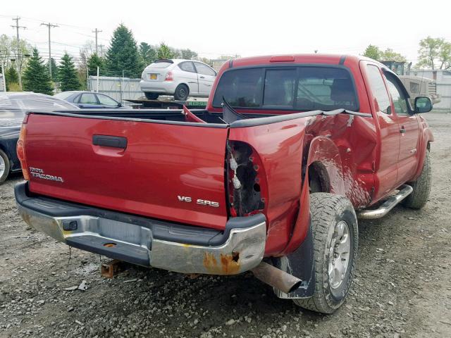 5TEUU42N96Z218324 - 2006 TOYOTA TACOMA ACC RED photo 4