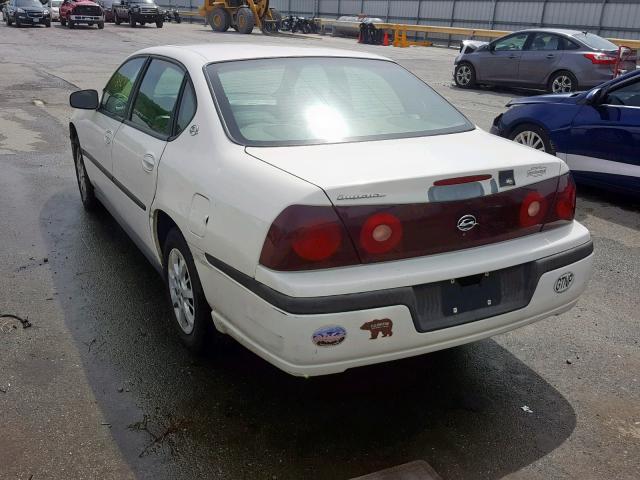 2G1WF52E929270036 - 2002 CHEVROLET IMPALA WHITE photo 3