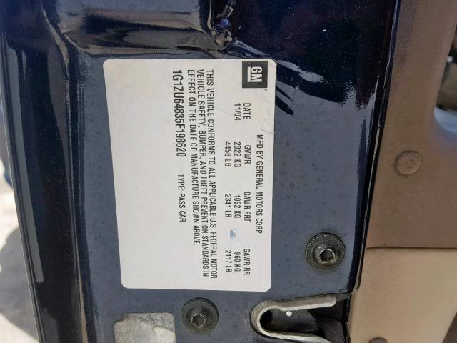 1G1ZU64835F198620 - 2005 CHEVROLET MALIBU MAX BLUE photo 10