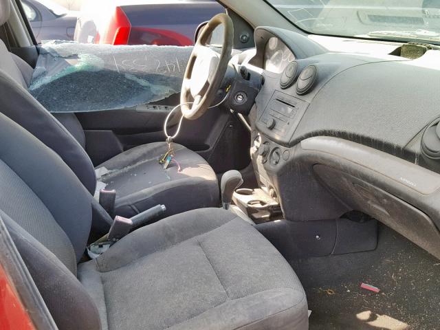 KL1TD56658B067534 - 2008 CHEVROLET AVEO BASE Қызыл фото 5