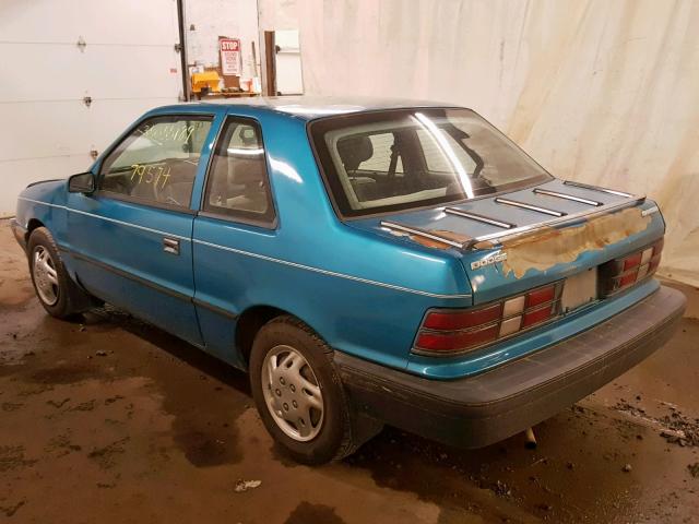 1B3XP24D6MN529644 - 1991 DODGE SHADOW AME BLUE photo 3