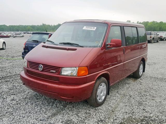 WV2KH4705YH005336 - 2000 VOLKSWAGEN EUROVAN GL RED photo 2