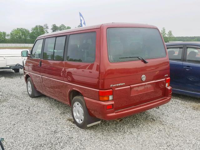 WV2KH4705YH005336 - 2000 VOLKSWAGEN EUROVAN GL RED photo 3