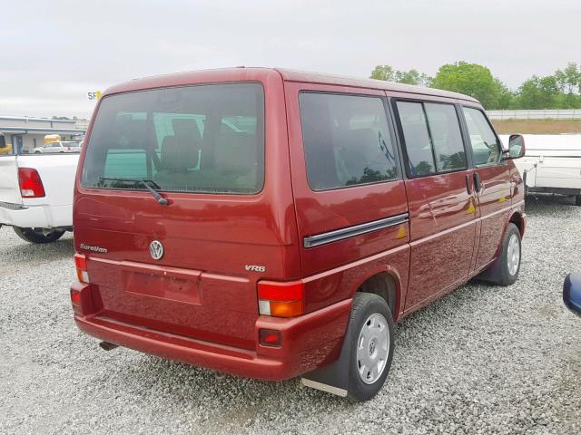 WV2KH4705YH005336 - 2000 VOLKSWAGEN EUROVAN GL RED photo 4