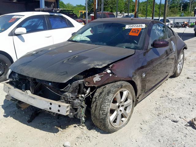 JN1AZ34E23T018460 - 2003 NISSAN 350Z COUPE MAROON photo 2