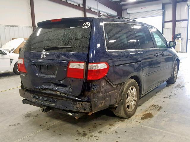 5FNRL38447B088960 - 2007 HONDA ODYSSEY EX BLUE photo 4