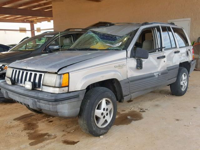 1J4GZ58SXPC504792 - 1993 JEEP GRAND CHER SILVER photo 2