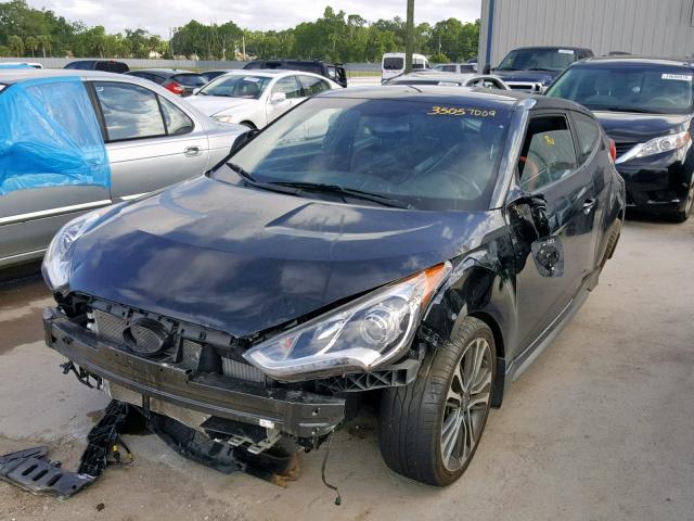 KMHTC6AE0GU289011 - 2016 HYUNDAI VELOSTER T BLACK photo 2