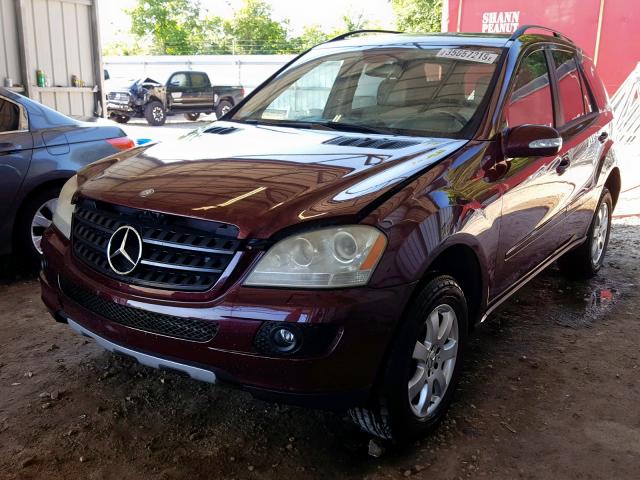 4JGBB86EX6A149812 - 2006 MERCEDES-BENZ ML 350 BURGUNDY photo 2