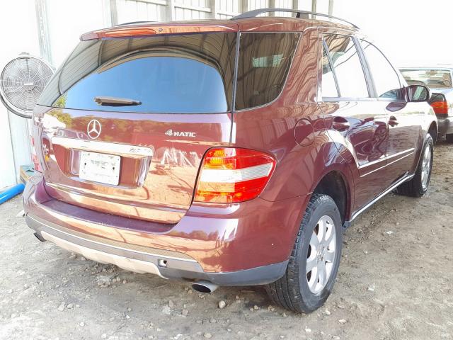 4JGBB86EX6A149812 - 2006 MERCEDES-BENZ ML 350 BURGUNDY photo 4